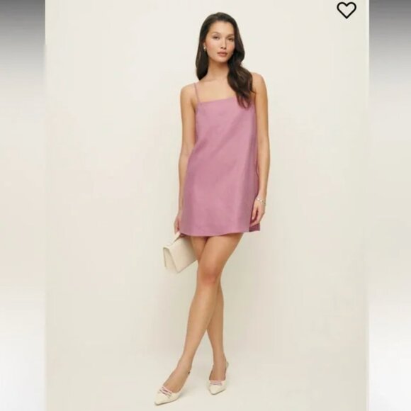 Reformation Aubree pink tie dress - Picture 3 of 7